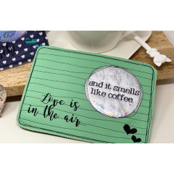 Stickserie ITH - Mug Rug Herzlinien Love is in the air